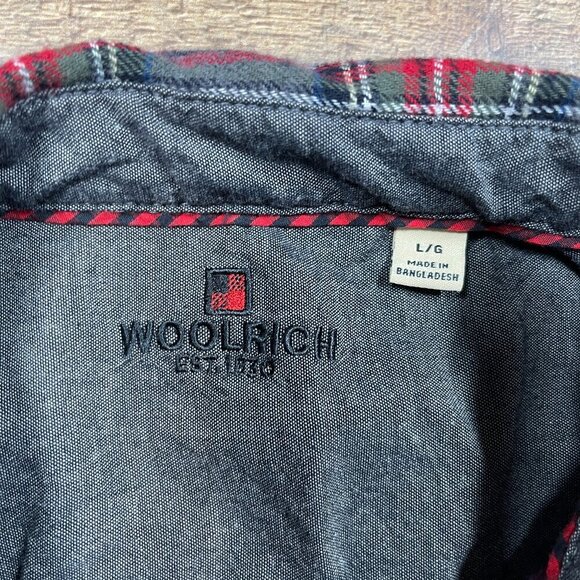 Woolrich Gray & Red Flannel Shirt size Large - Picture 4 of 4